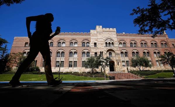 On the UCLA campus, pictured, the numbers of black and Latino students dropped steeply at UCLA and UC Berkeley after the California affirmative action ban took effect, but those numbers have rebounded somewhat. (Mel Melcon / Los Angeles Times / June 20, 2013)