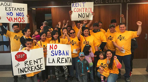 Richmond ACCE rallies for rent control in June. (Photo credit: SF Bay View)